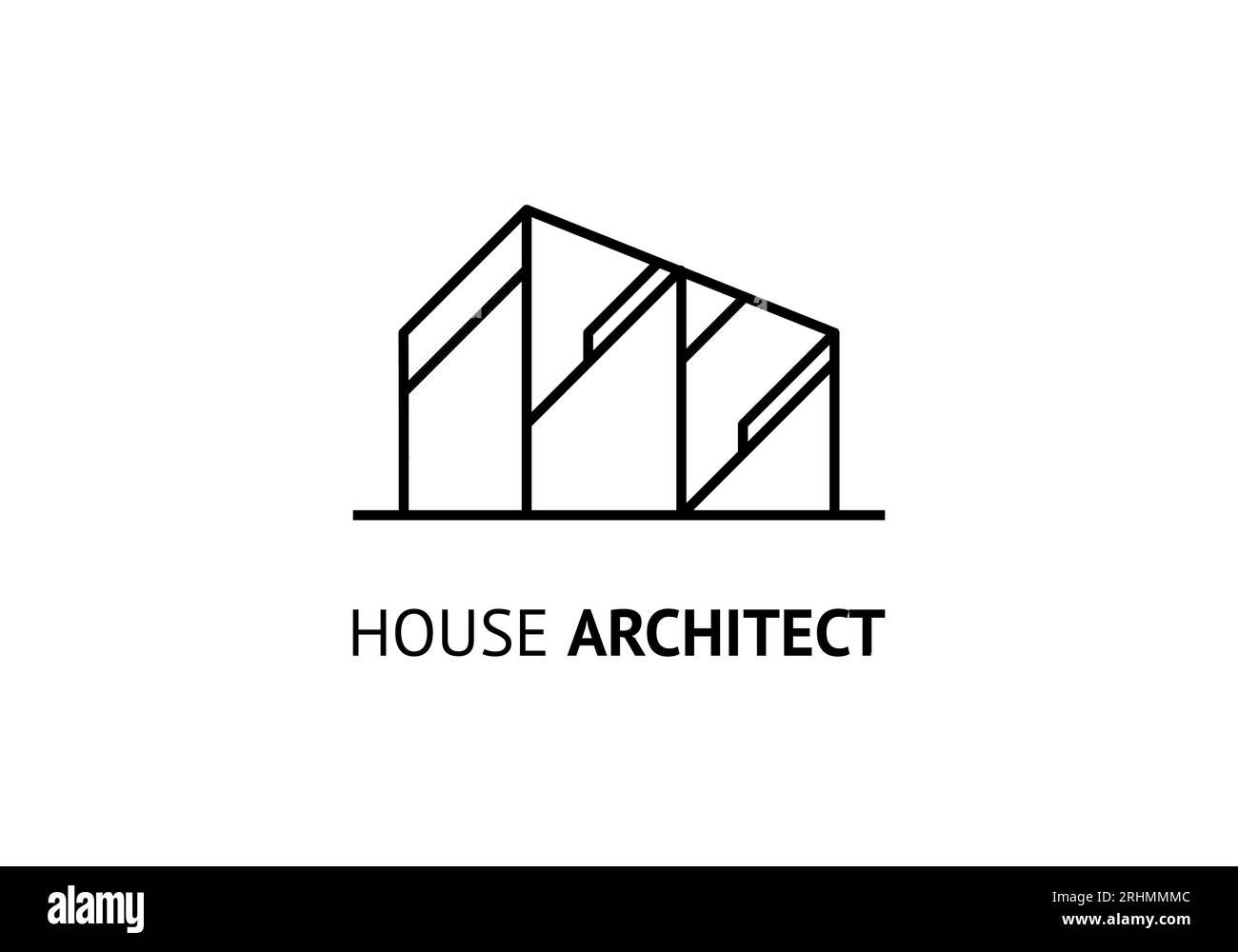 Architect logo icon, line drawing minimalist vector illustration