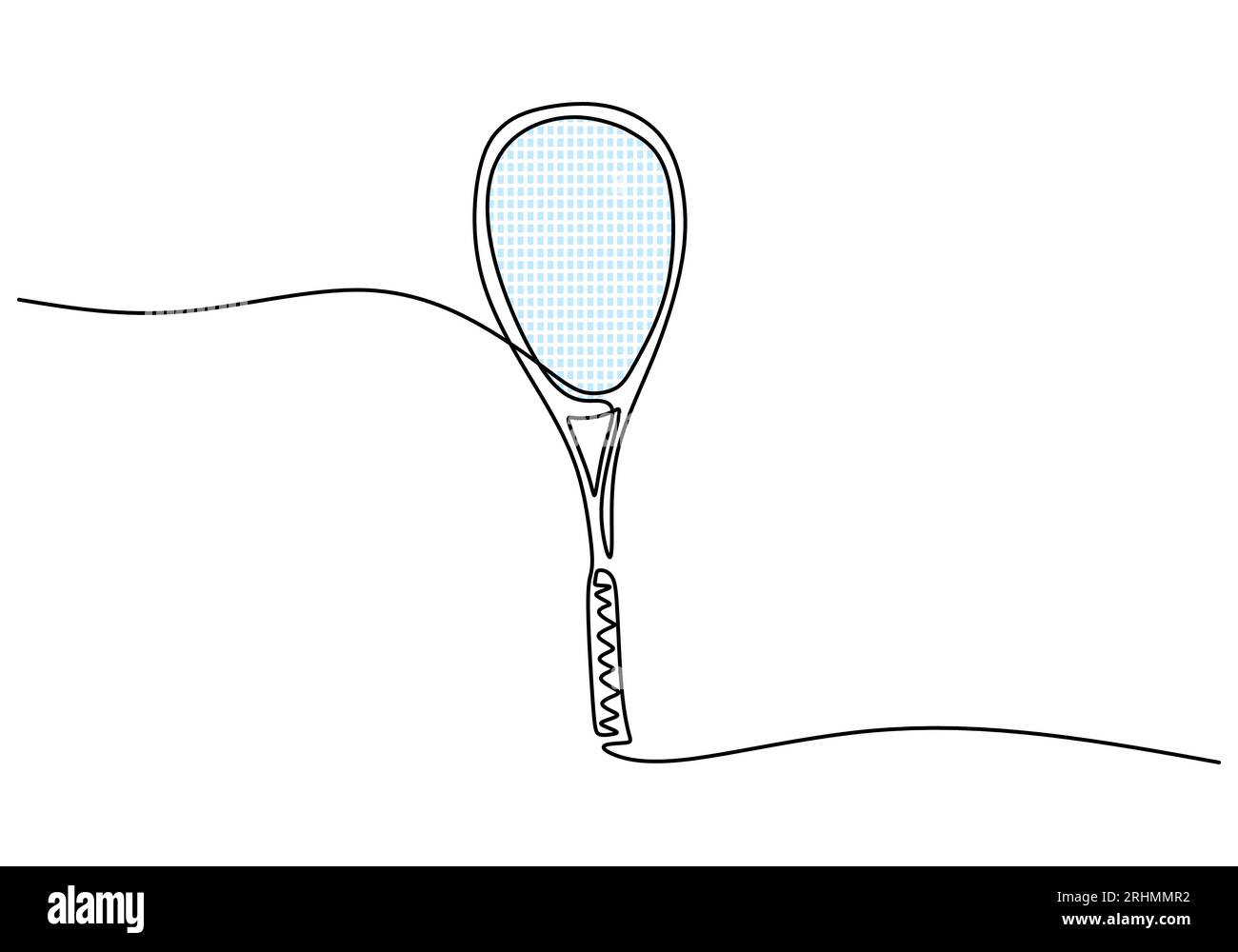 Squash Racket One Line Drawing Continuous Hand Drawn Sport Theme Stock