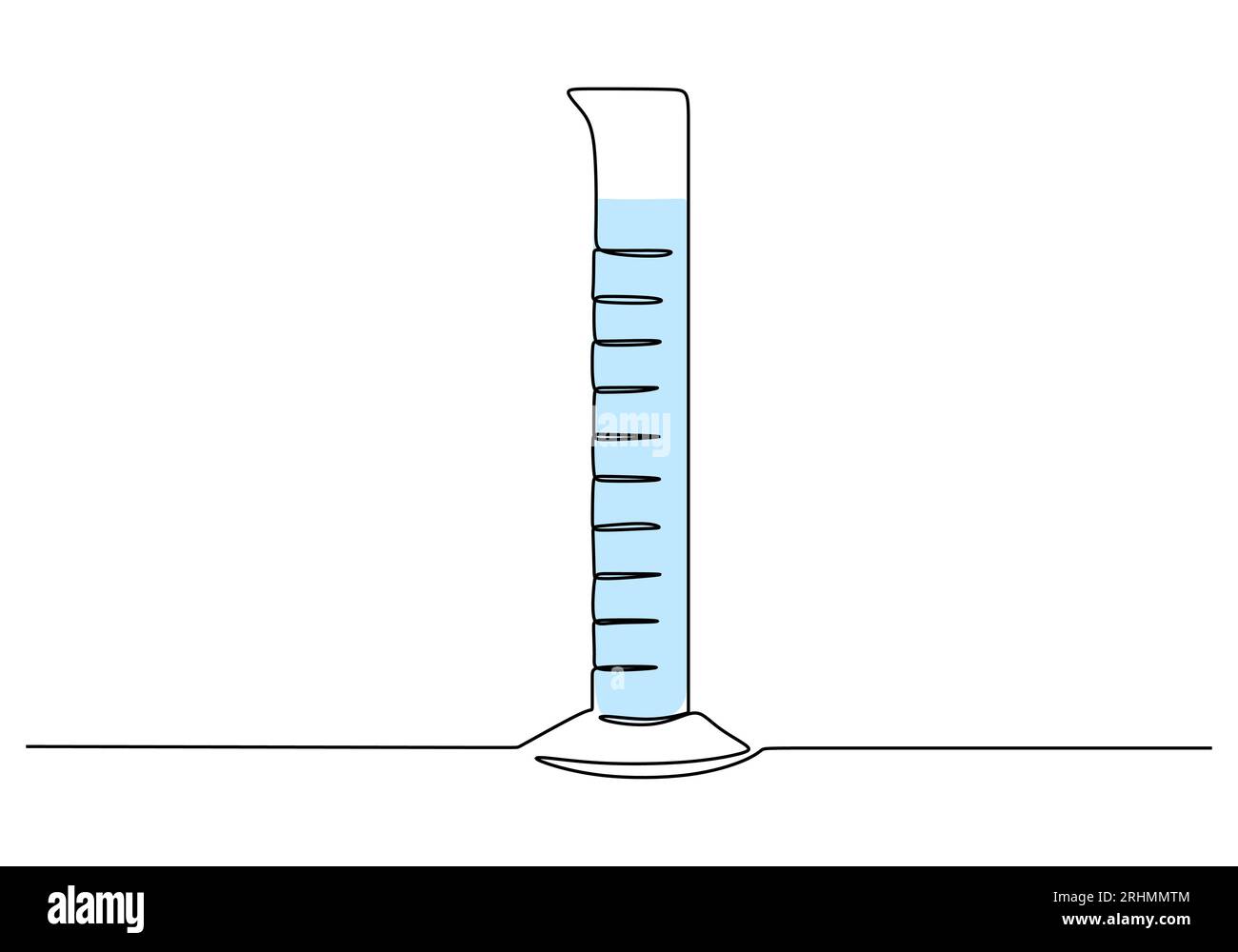 Beaker Laboratory equipment and tools object, one line drawing continuous design, vector