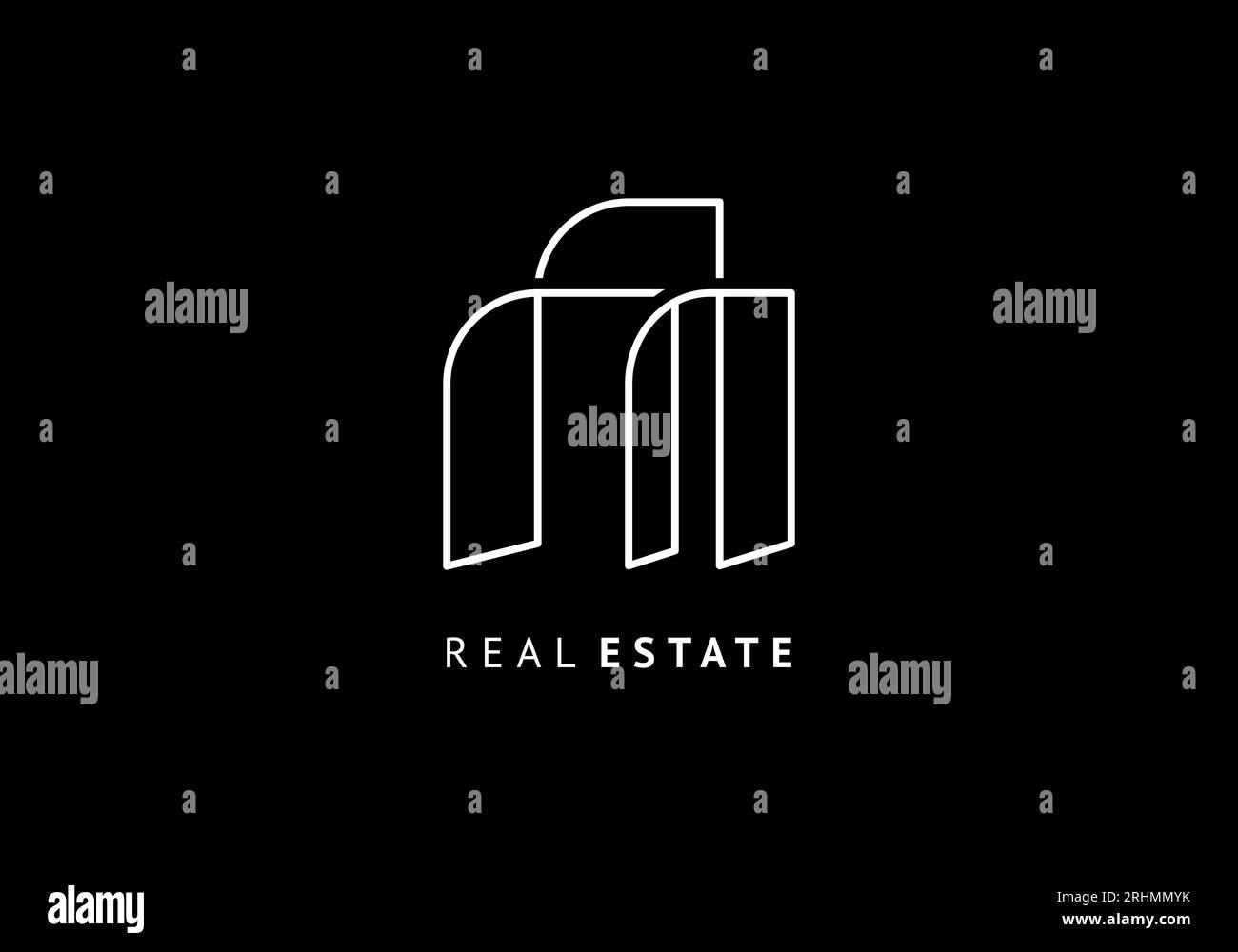 Real estate line logo vector template. Building minimalist with simple