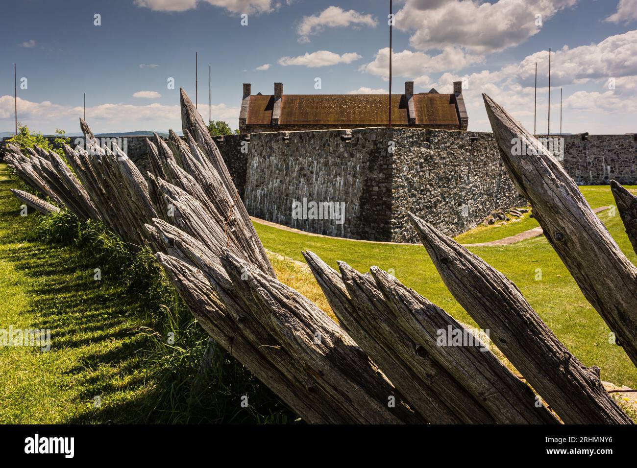 Picket Fence Fort Ticonderoga   Ticonderoga, New York, USA Stock Photo