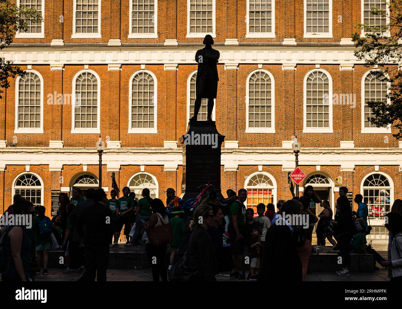 Sam Adams Statue Faneuil Hall Marketplace   Boston, Massachusetts, USA Stock Photo