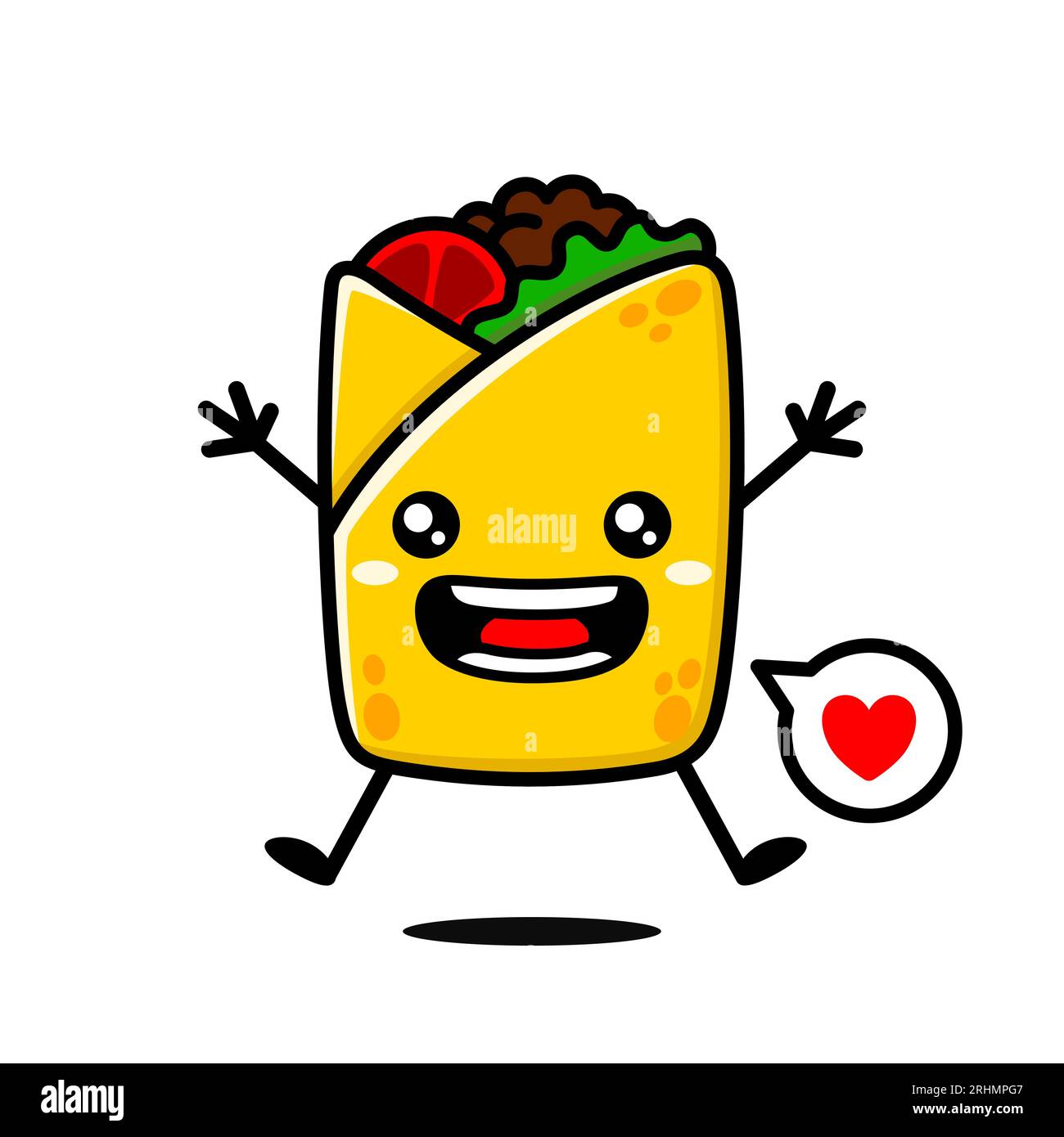 Cute Burrito Cartoon Character Stock Vector Image & Art Alamy