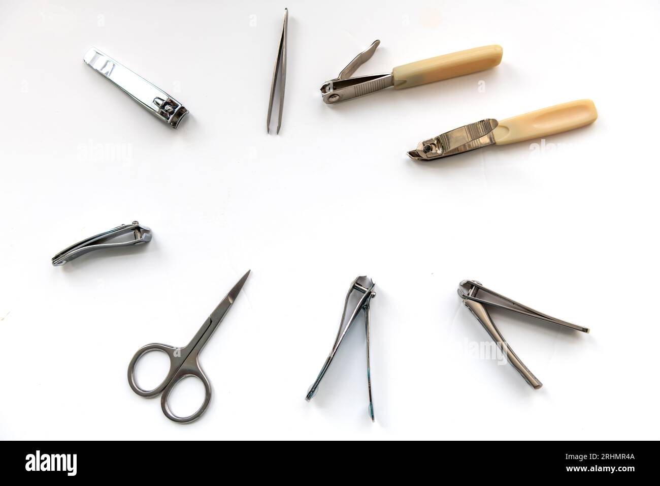 Nail clippers and scissor isolated in white Stock Photo Alamy
