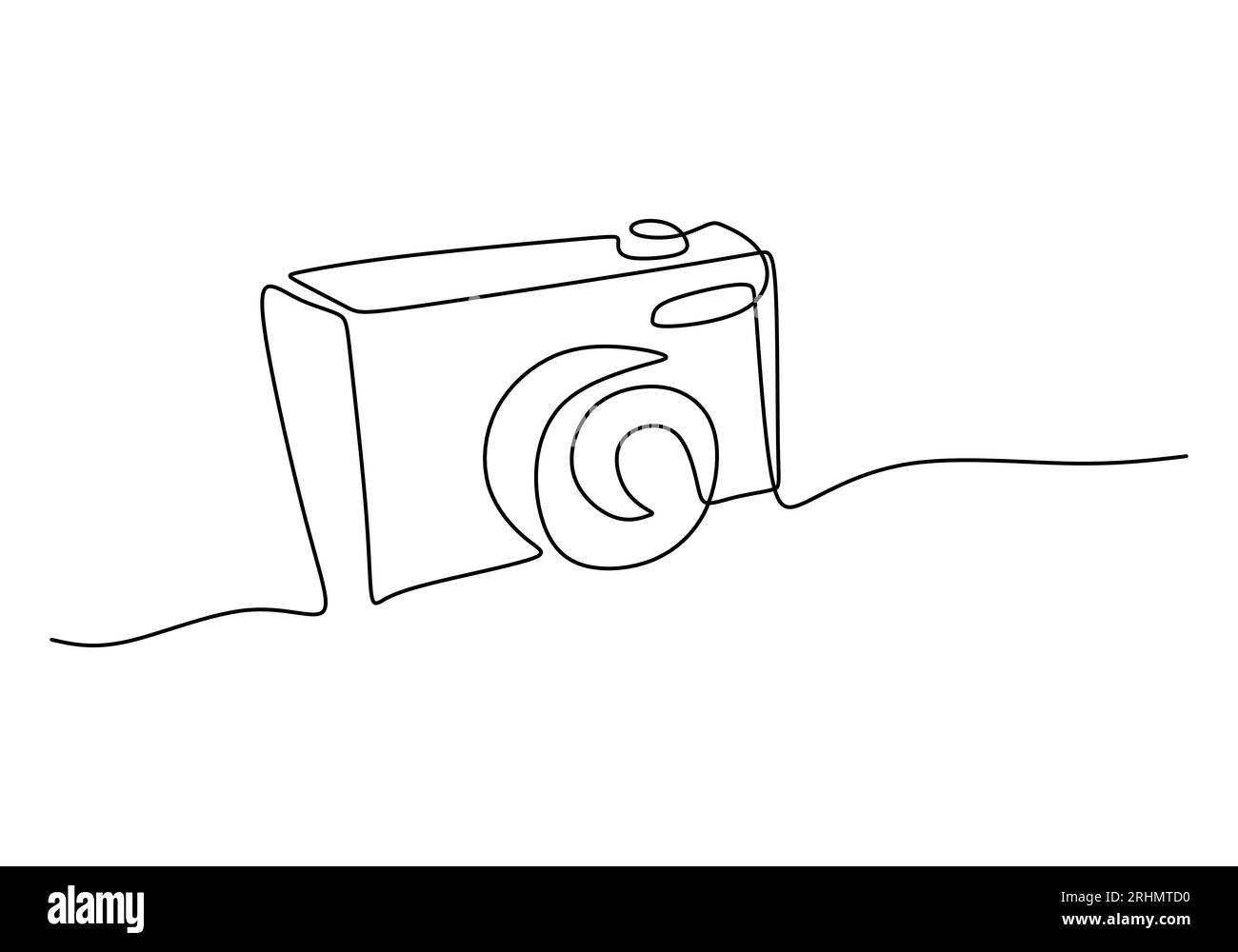 One continuous single line of classic vintage camera for photographer ...