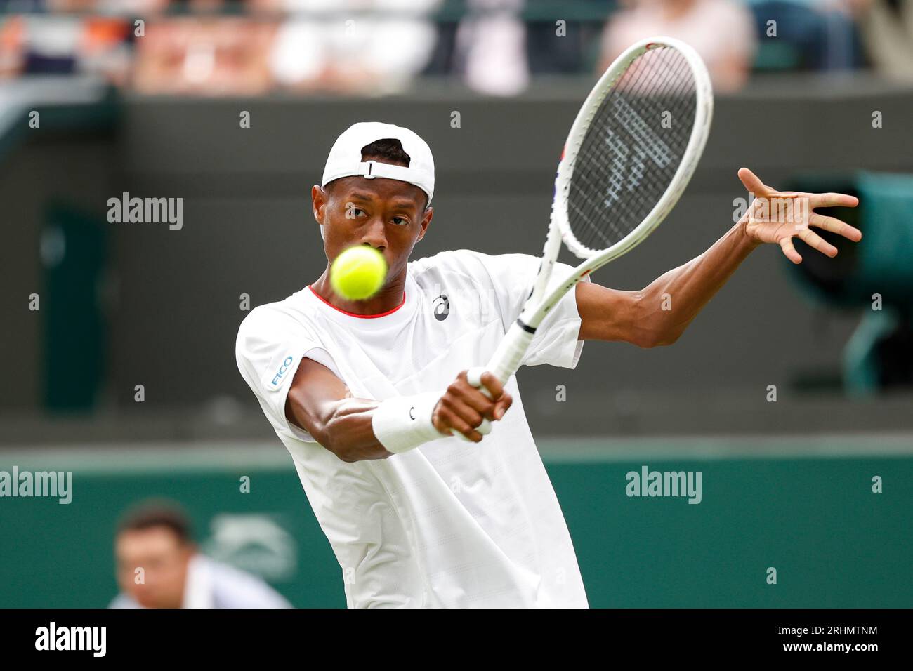 Tennis player Christopher Eubanks (USA) in action at the 2023 Wimbledon