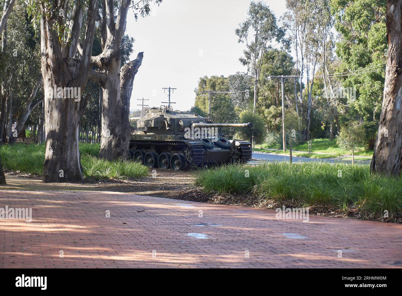 Seymour, Victoria Australia 13th August 2023, Vietnam Veterans Commemorative Walk, the walk has many memoriabila from the Vietnam war including this Centurion Mark 5/1 tank, Saturday 18th August is 50 years since the war ended  Credit PjHickox/Alamy LIve News Stock Photo
