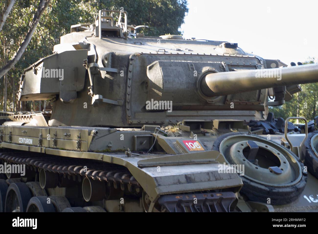 Seymour, Victoria Australia 13th August 2023, Vietnam Veterans Commemorative Walk, the walk has many memorabilia from the Vietnam war including this Centurion Mark 5/1 tank, Saturday 18th August is 50 years since the end of the Vietnam War. Credit PjHickox/Alamy Live News Stock Photo