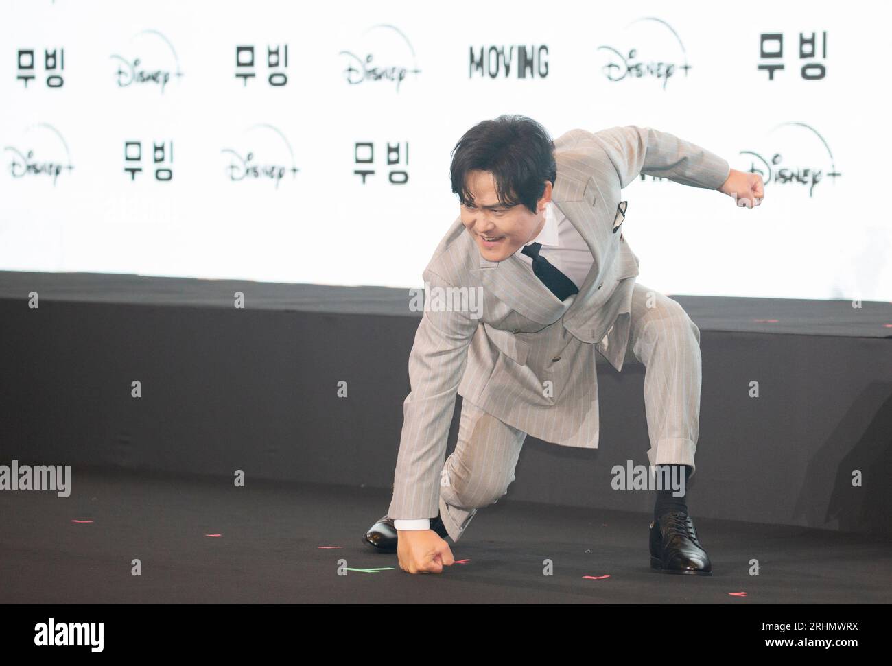 Kim Sung-Kyun, August 3, 2023 : South Korean actor Kim Sung-Kyun attends a press conference for Disney  series 'Moving' in Seoul, South Korea. The sci-fi action series 'Moving' features a group of superpowered individuals who hide their true abilities from the world in order to protect their families from danger. The 20-episode series is based on a hit webtoon by Kang Full. Credit: Lee Jae-Won/AFLO/Alamy Live News Stock Photo