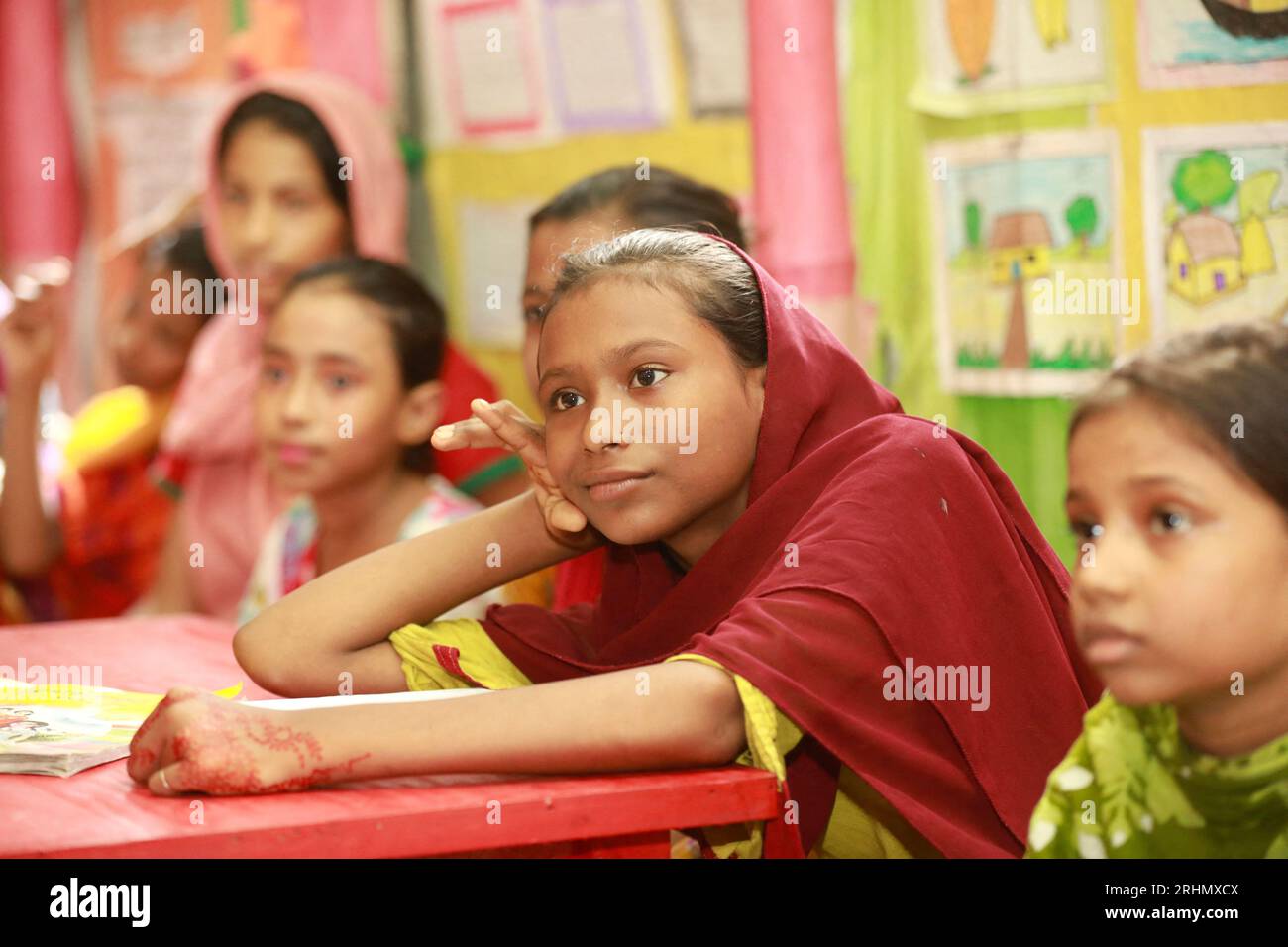 Dhaka, Bangladesh. 17th Aug, 2023. Bangladeshi students attend at a