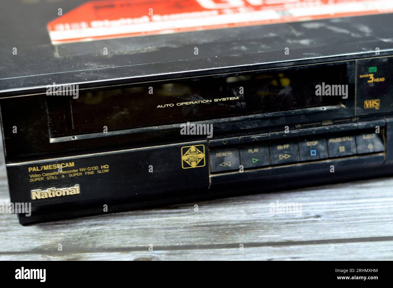 Giza, Egypt, August 12 2023 old fashioned outdated Video VHS cassette