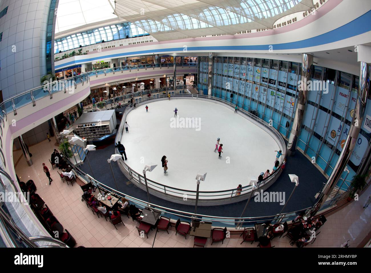 United Arab Emirates, Abu Dhabi, the ice rink in the Marina Mall Stock