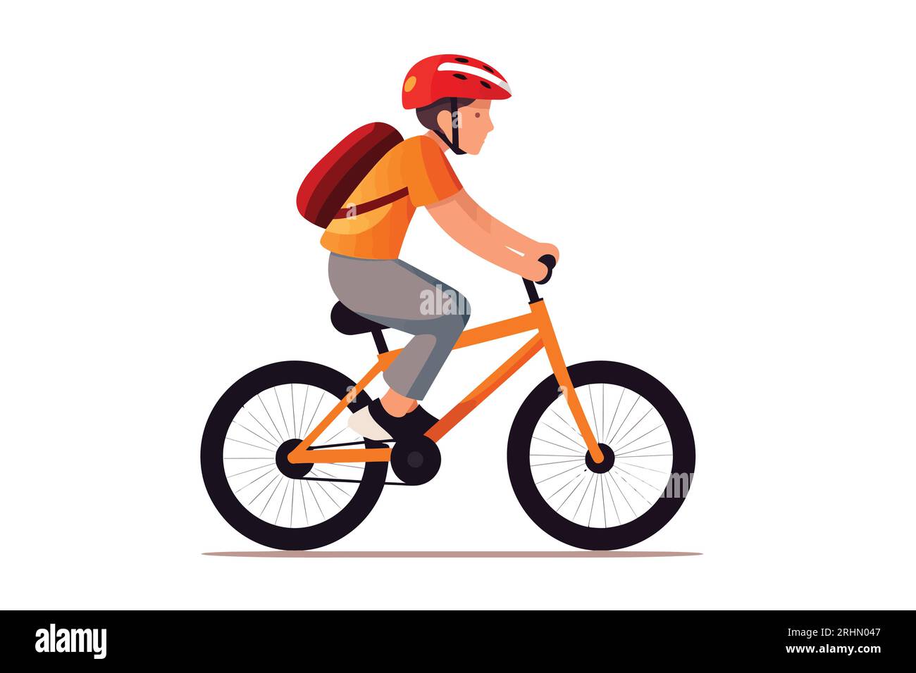 kid riding bicycle vector flat minimalistic isolated Stock Vector Image