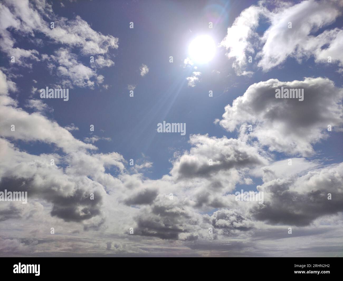 White clouds over blue sky background. Fluffy cumulus cloudscape Stock ...