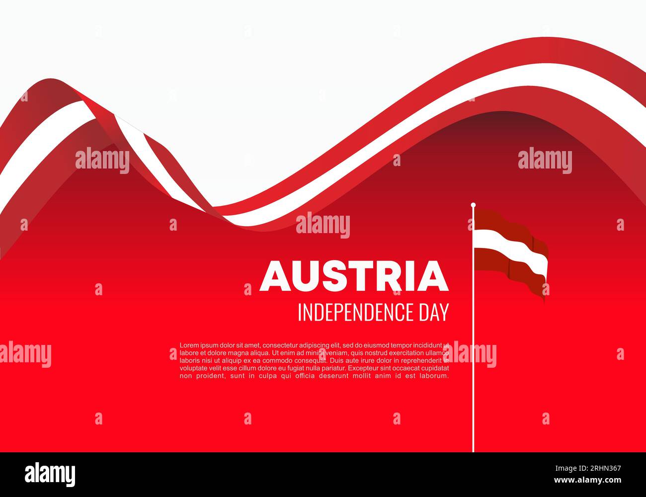 Austria independence day background for national celebration on October 26. Stock Vector