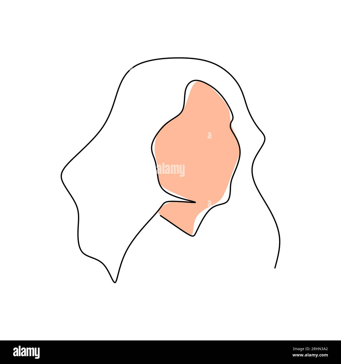 One continuous single line of surreal abstract woman face isolated on ...