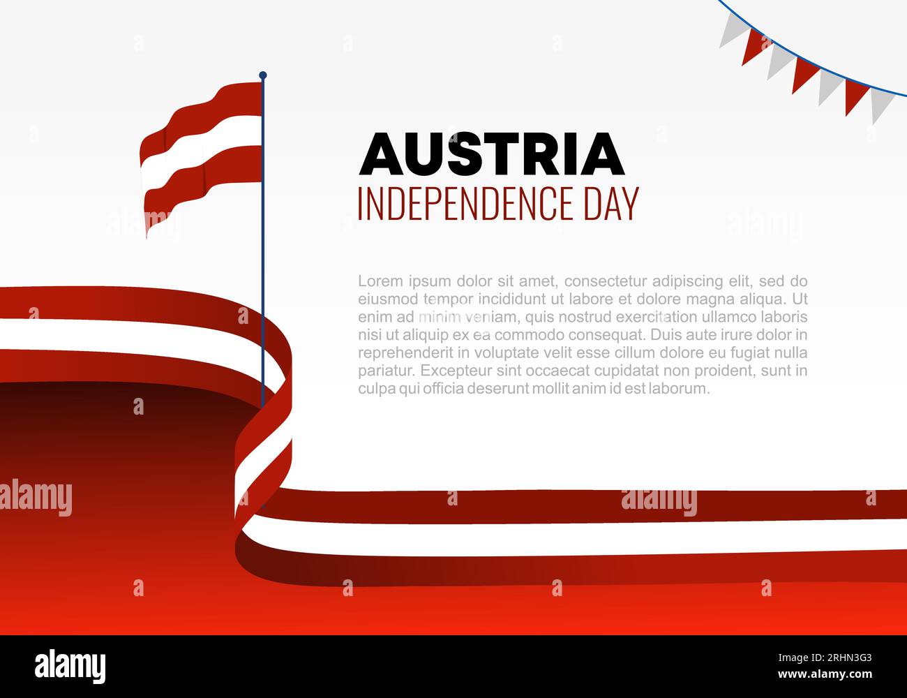 Austria independence day background for national celebration on October 26. Stock Vector