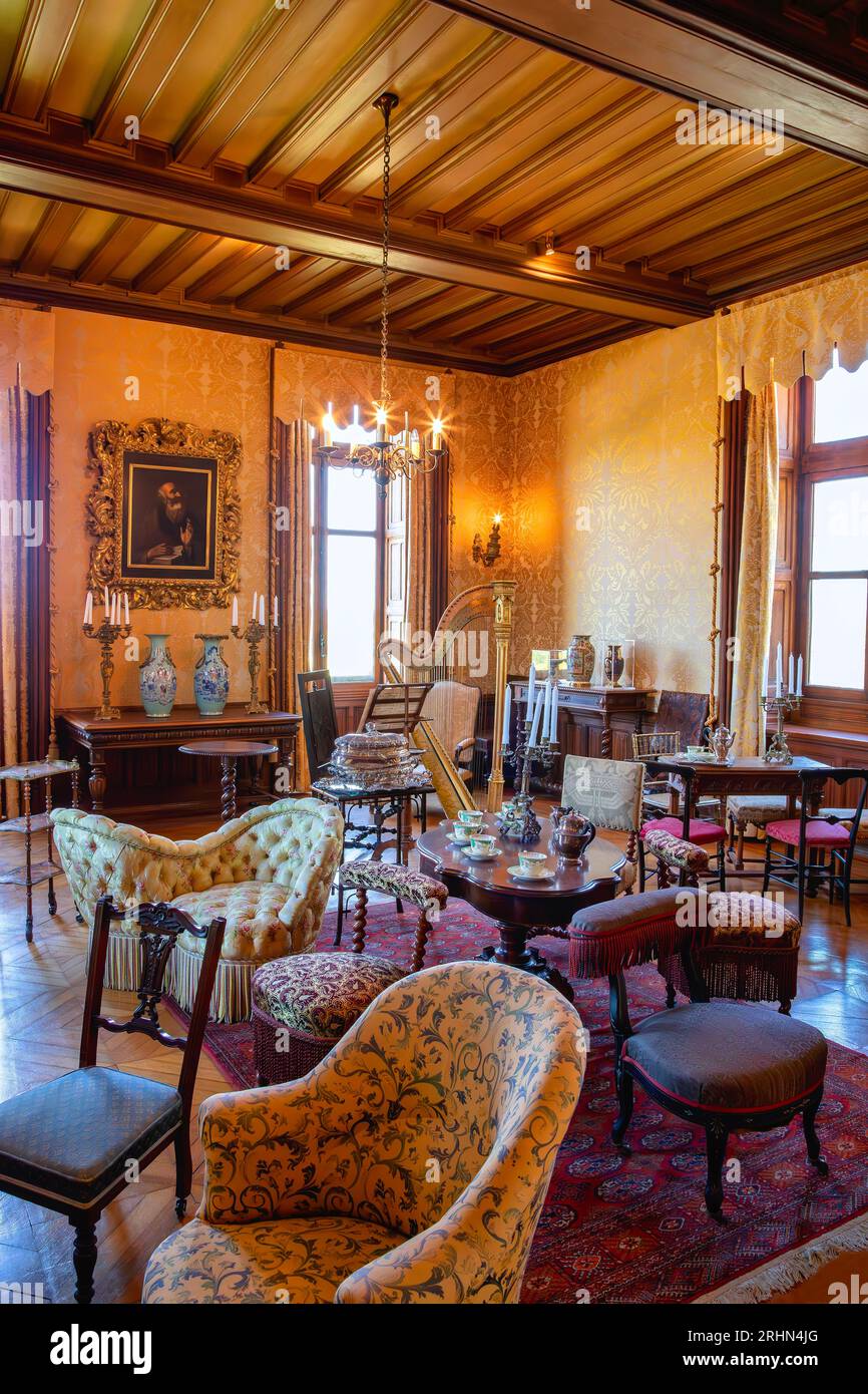 The Great Salon at the Chateau de Chaumont-sur-Loire, Loire Valley, France Stock Photo