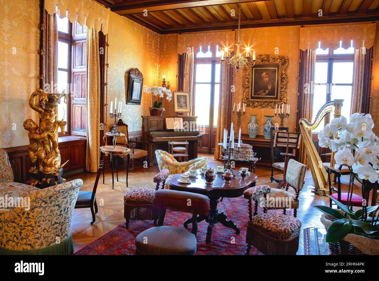 The Great Salon at Chateau de Chaumont-sur-Loire, Loire Valley, France Stock Photo