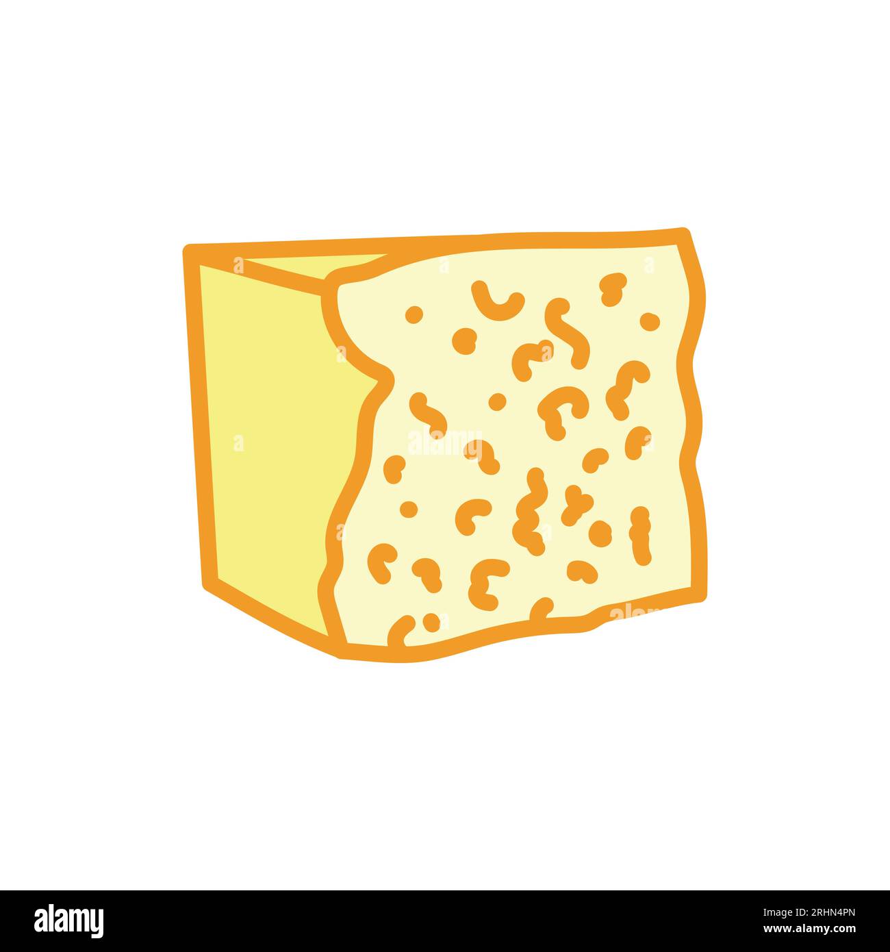 Cheese with mold Roquefort sign сolor line icon. Pictogram for web page. Stock Vector