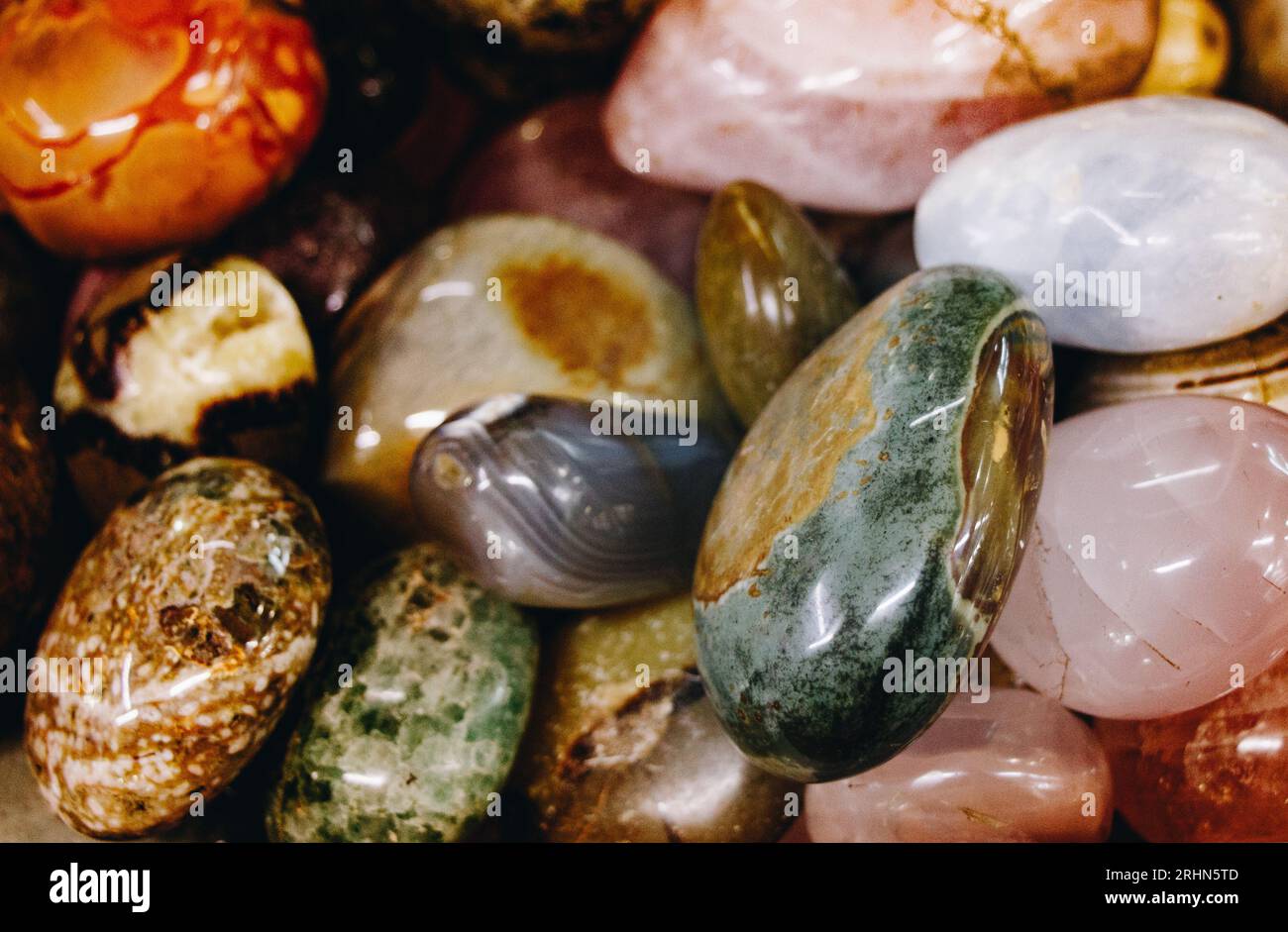 Set of natural mineral gemstones in view Stock Photo - Alamy