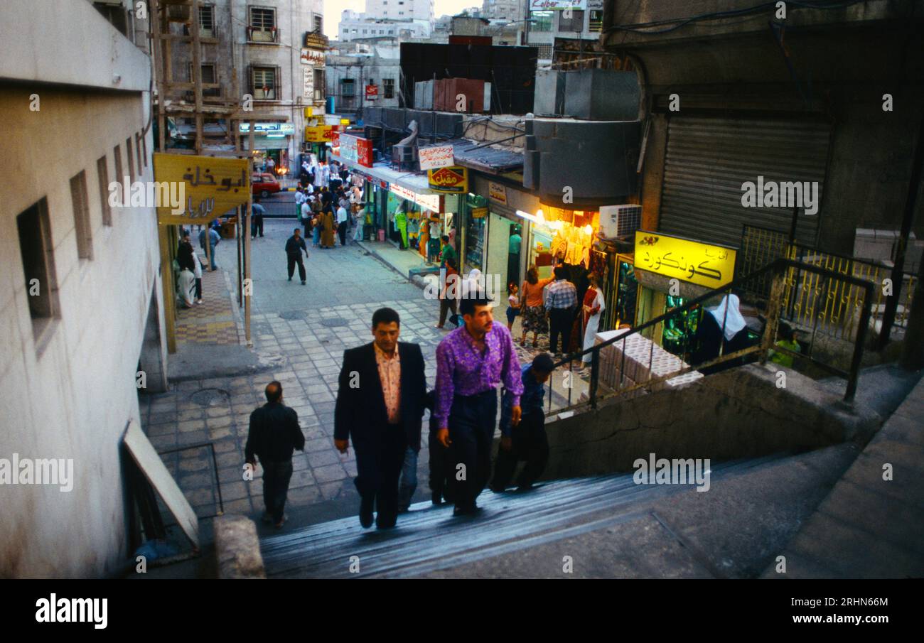 Amman Jordan Men Climbing Stairs in Street Stock Photo Alamy