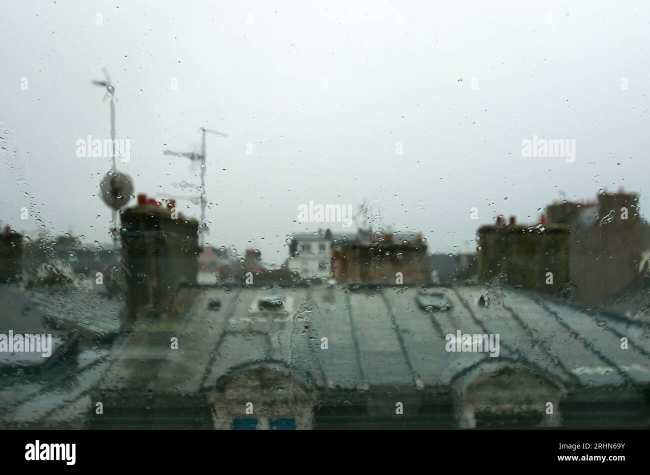A rainy summer day in Brest, Brittany Stock Photo