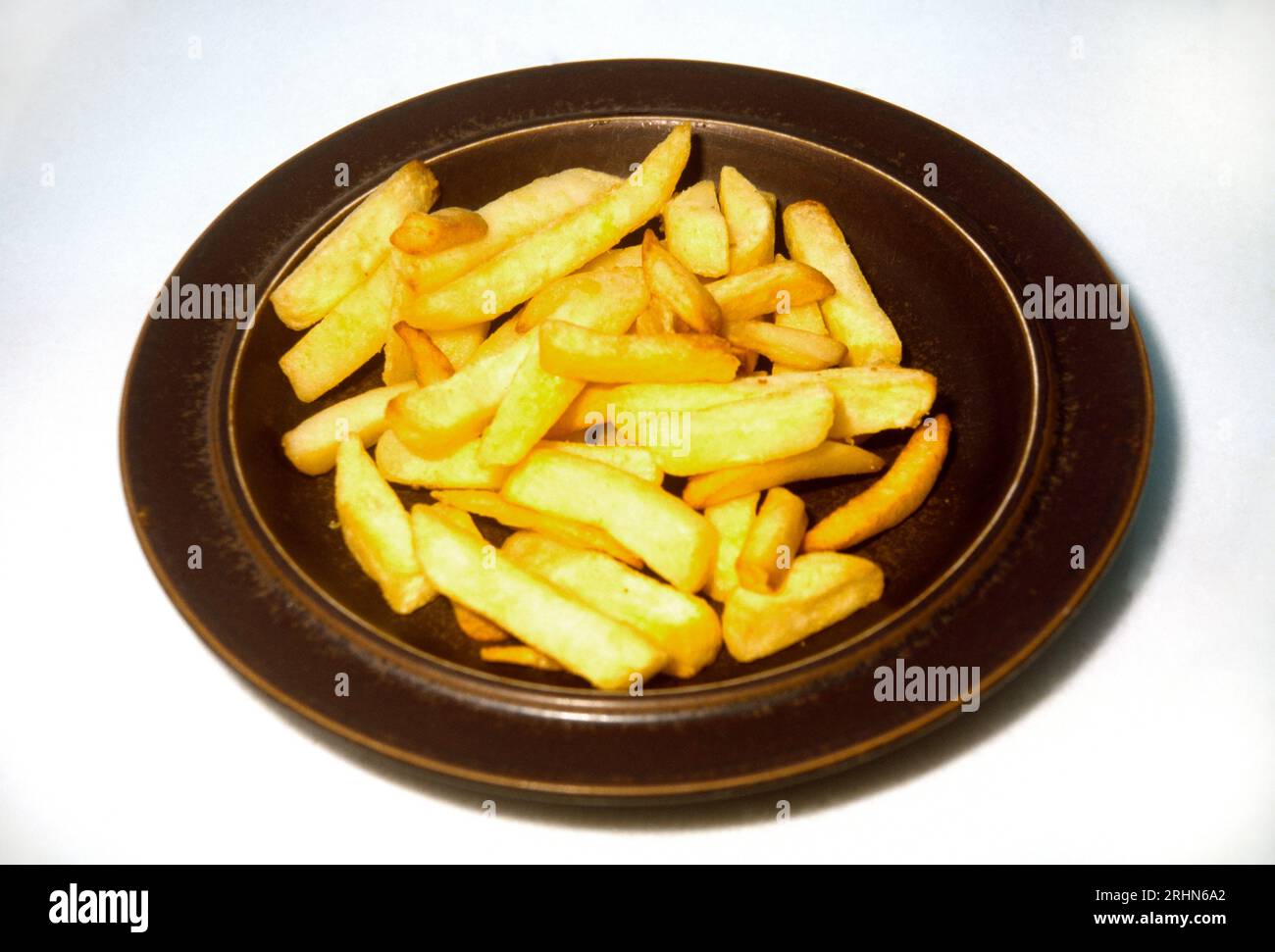 Chunky Chips on Arabia Finland RUSKA Plate Stock Photo