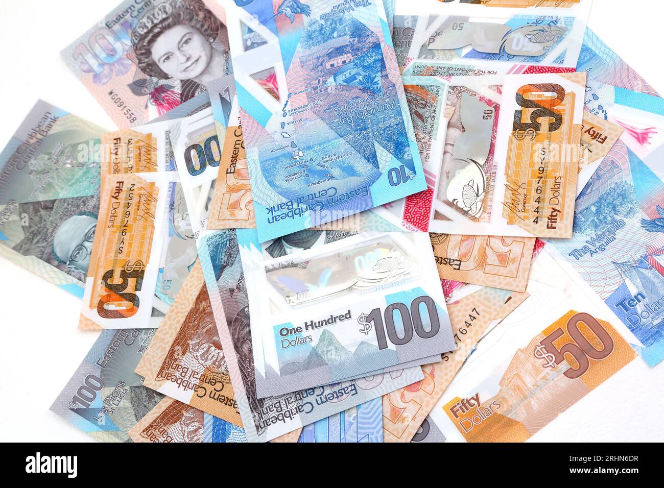 Eastern Caribbean Dollars Banknotes Stock Photo Alamy