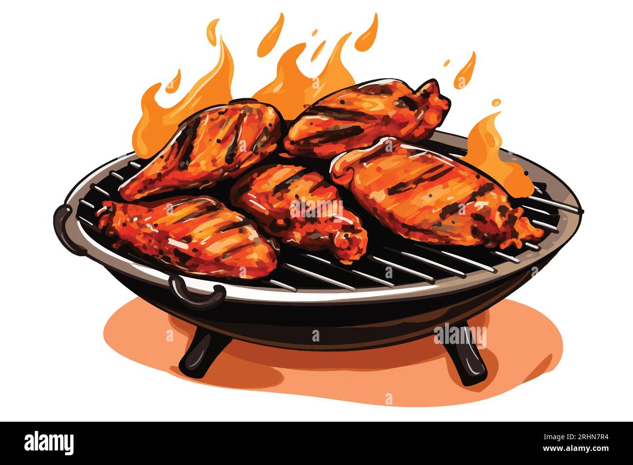 Bbq Chicken Cartoon Clip Art