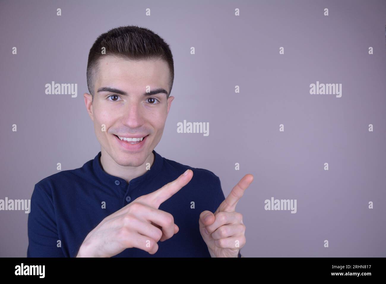 Hand two pointing fingers hi-res stock photography and images - Alamy