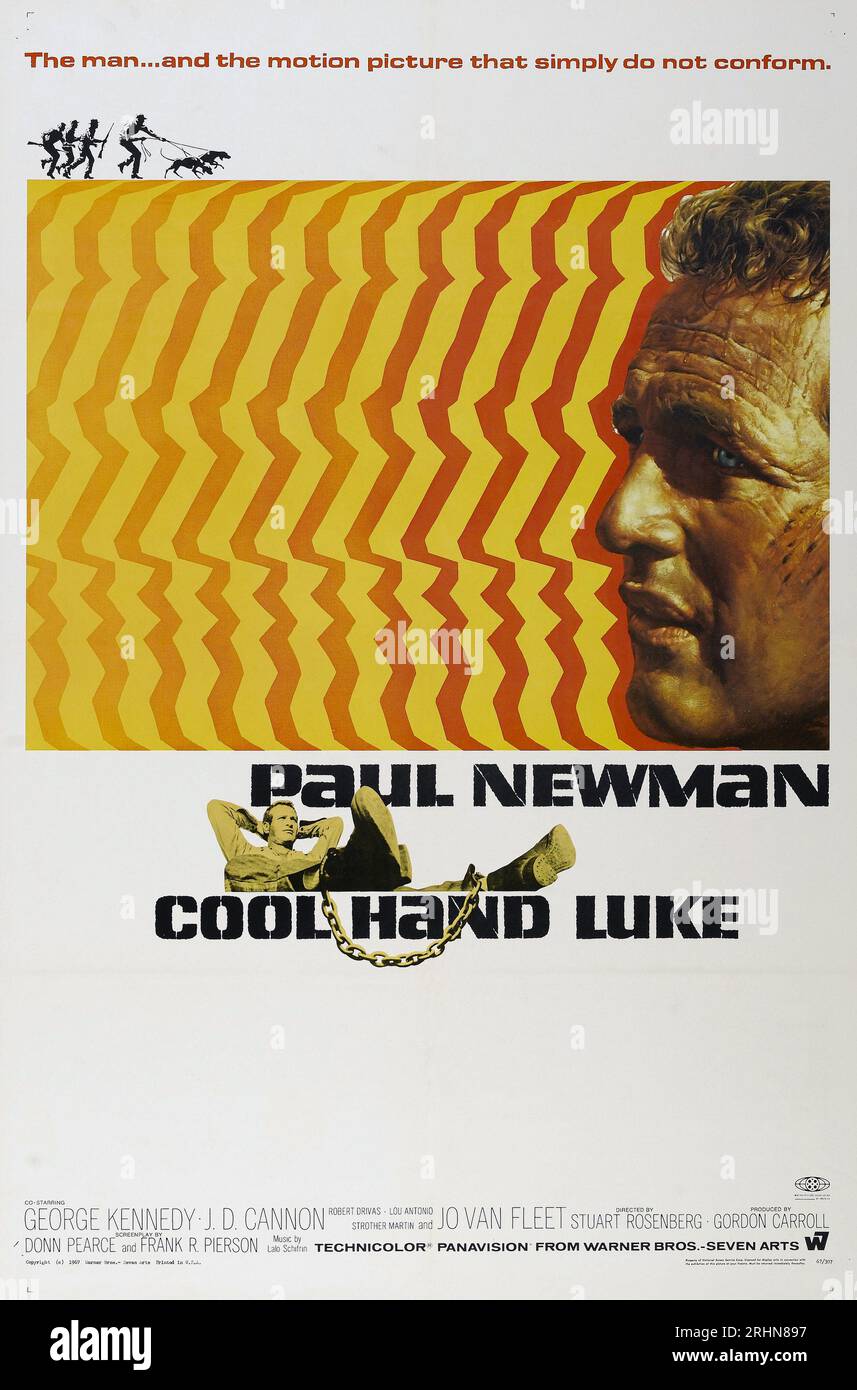 Cool Hand Luke Paul Newman Warner Brothers 1967 Original US One Sheet Film Poster Stock Photo