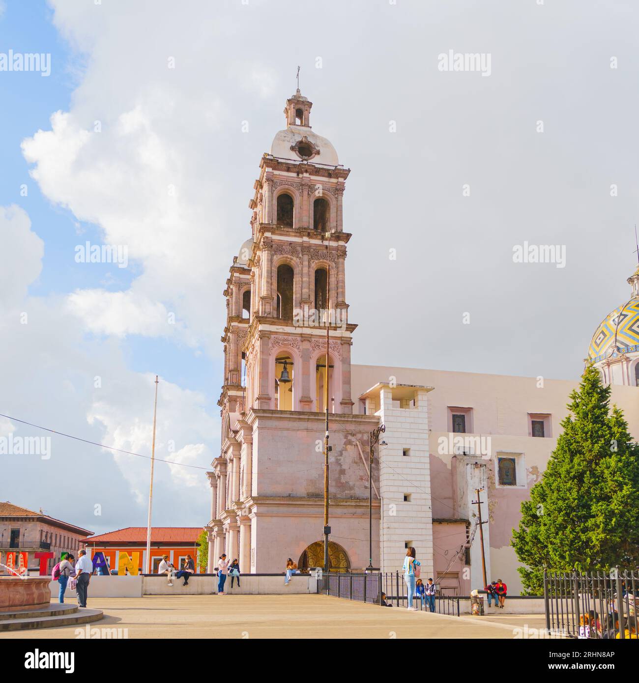 Magic Town Cathedral in Puebla Stock Photo