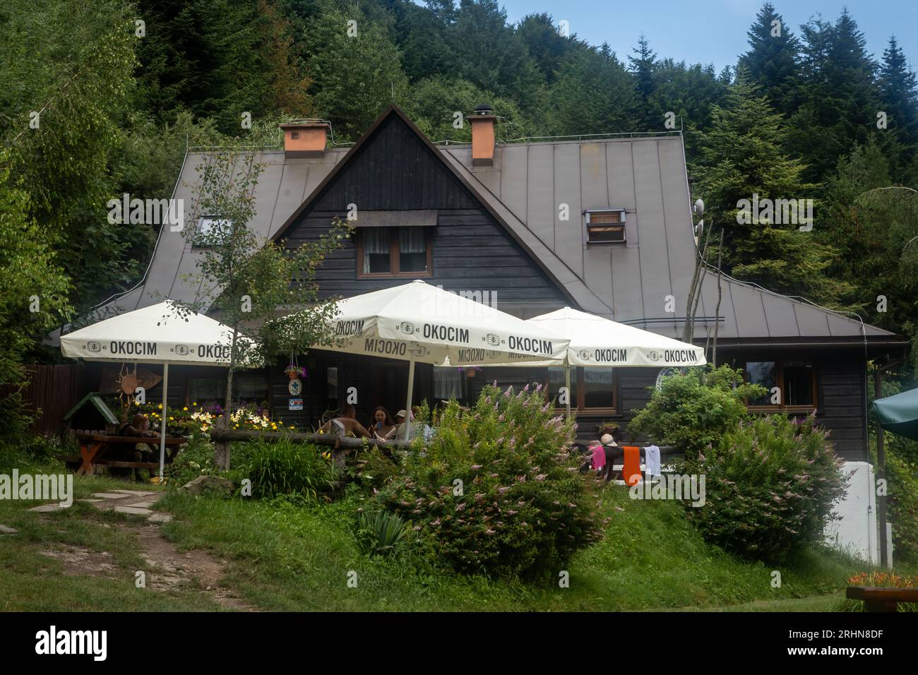 Szczawnica, Poland - July 20, 2023: Mountain refuge 'Pod Beresnikiem' in Pieniny mountains. Stock Photo