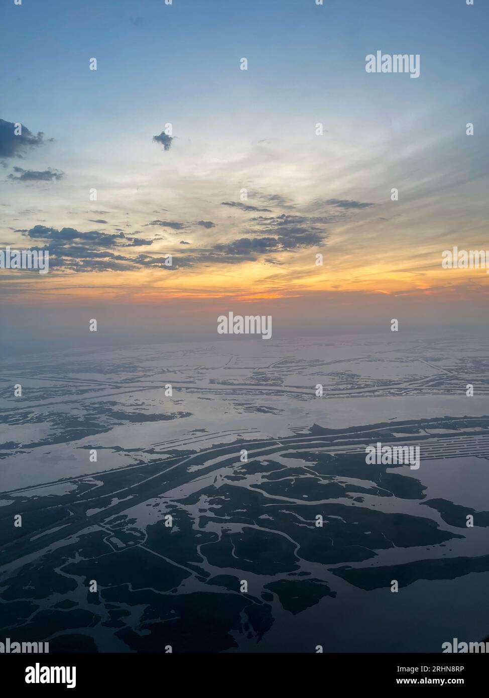 Aerial view of Louisiana marshlands Stock Photo