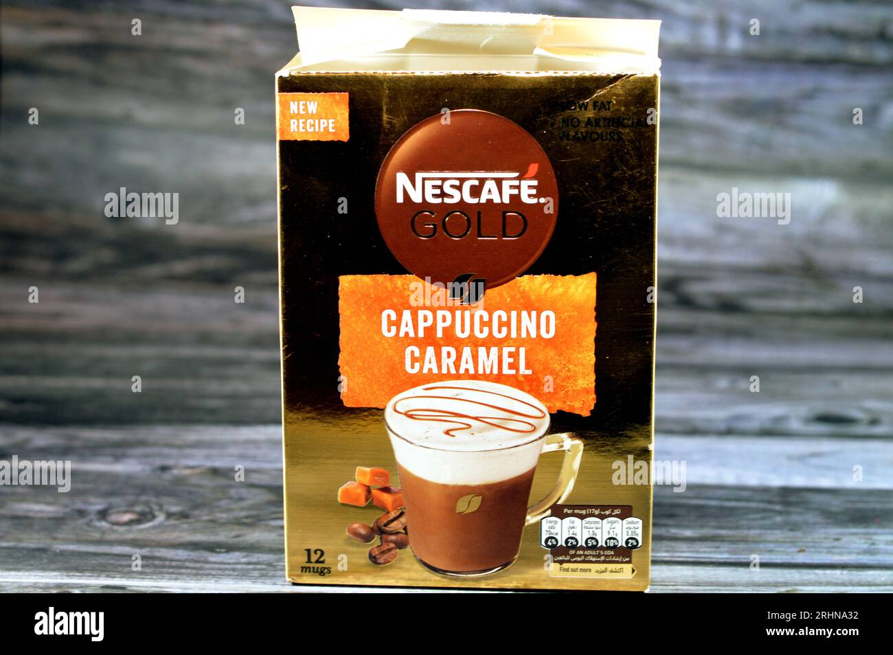 Cairo, Egypt, July 29 2023 Nestle Nescafe gold Cappuccino caramel new