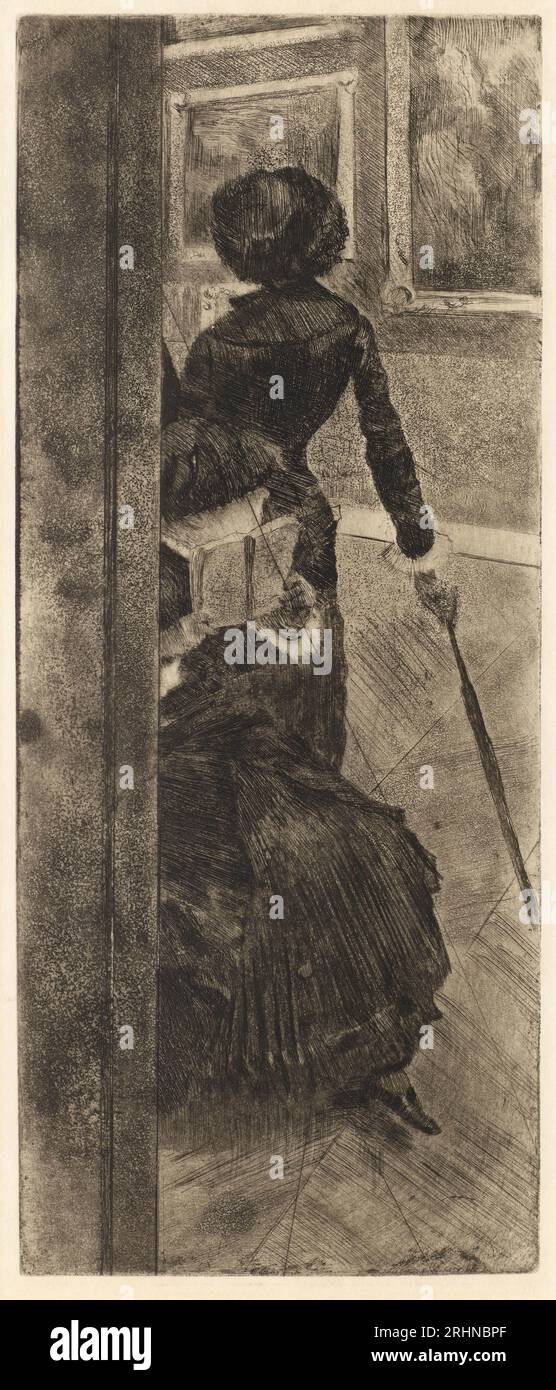 Au Louvre La Peinture Mary Cassatt Museum Private Collection Author Edgar Degas Stock