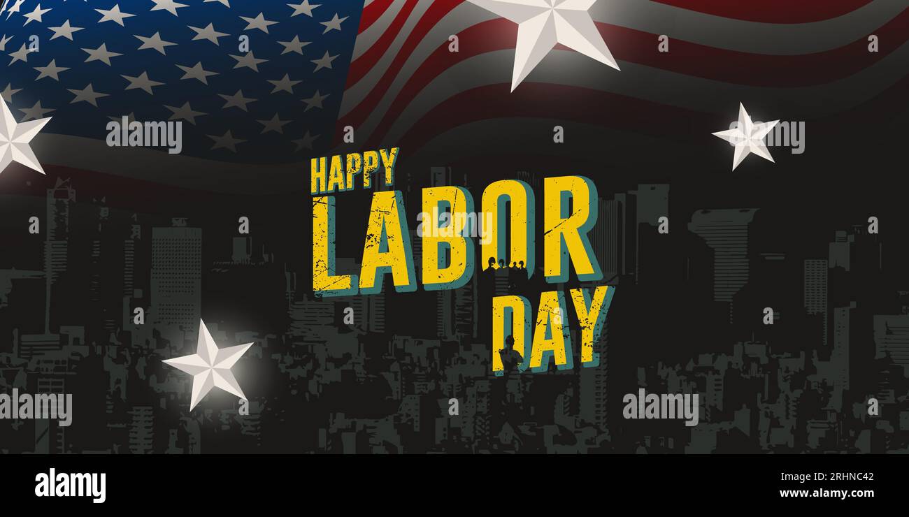 Happy labor day, September 4th of celebration concept with the USA flag
