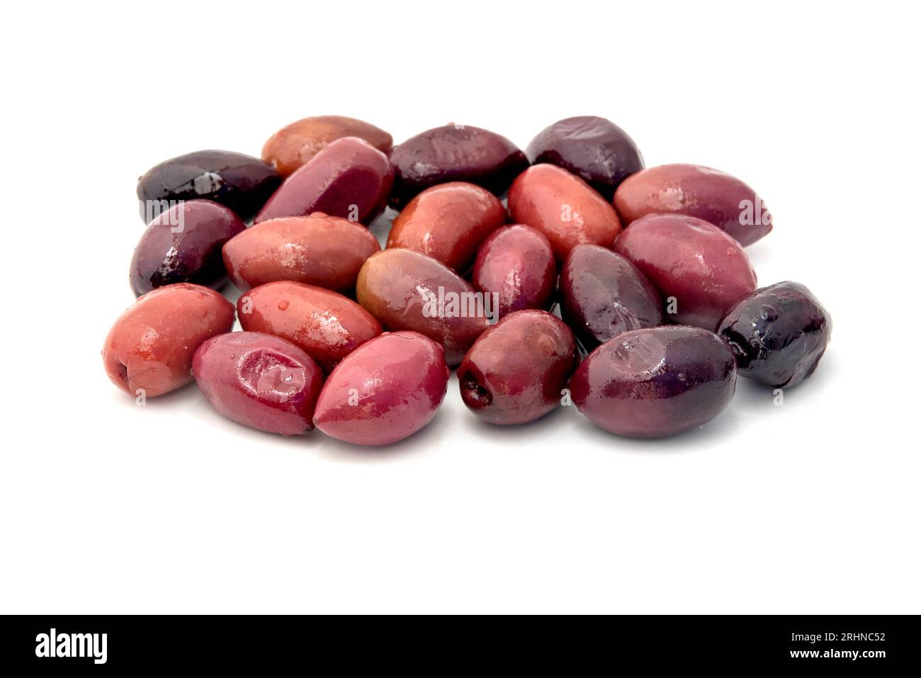 Kalamata olives on a white background Stock Photo