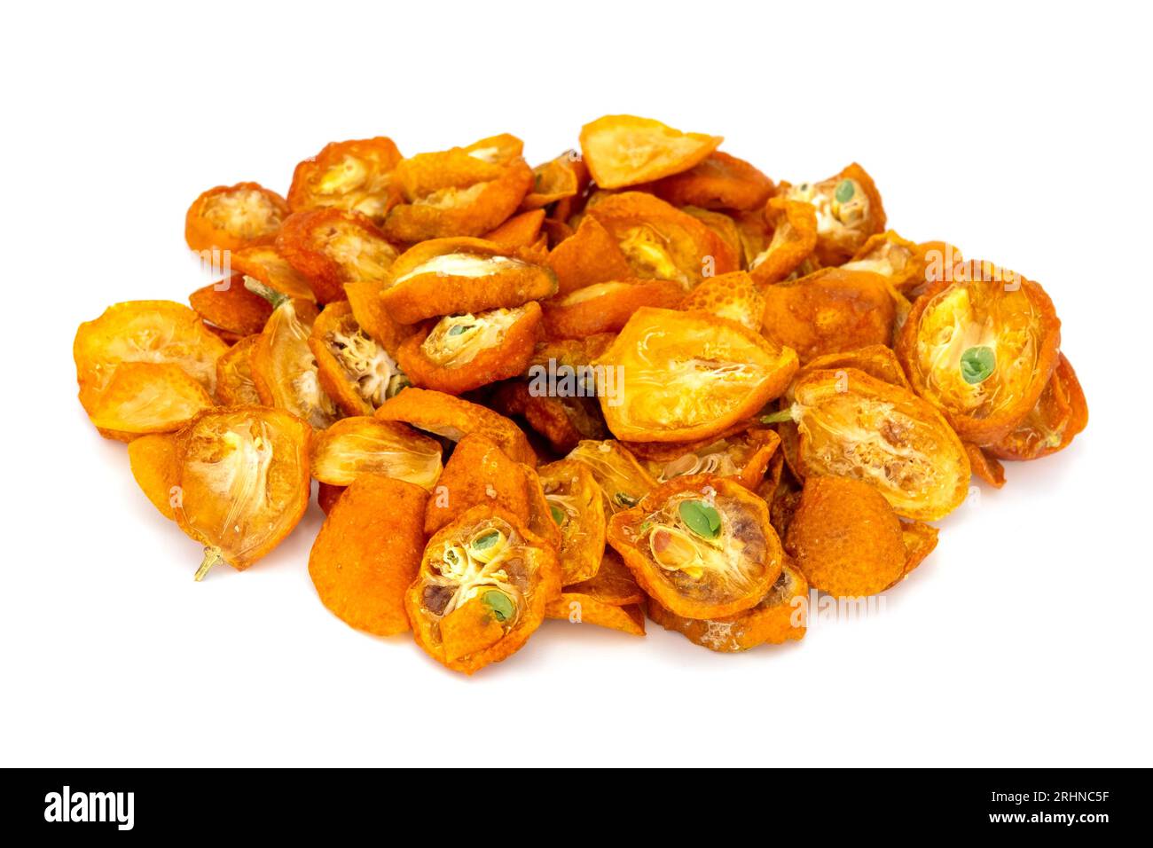 Dried Kumquats on a white background Stock Photo Alamy