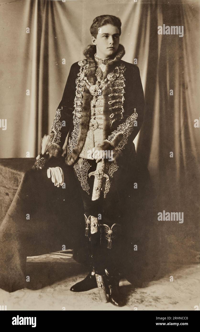 Otto von Habsburg as Crown Prince in Hungarian uniform. Museum: PRIVATE COLLECTION. Author: ANONYMOUS. Stock Photo