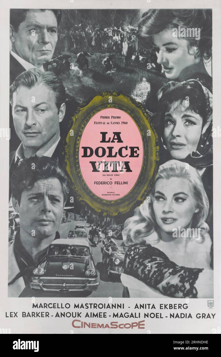Movie poster 'La Dolce Vita' by Federico Fellini. Museum: PRIVATE COLLECTION. Author: ANONYMOUS. Stock Photo