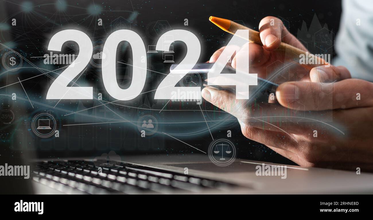 New Year 2024 business plan, strategies, goal, development and success