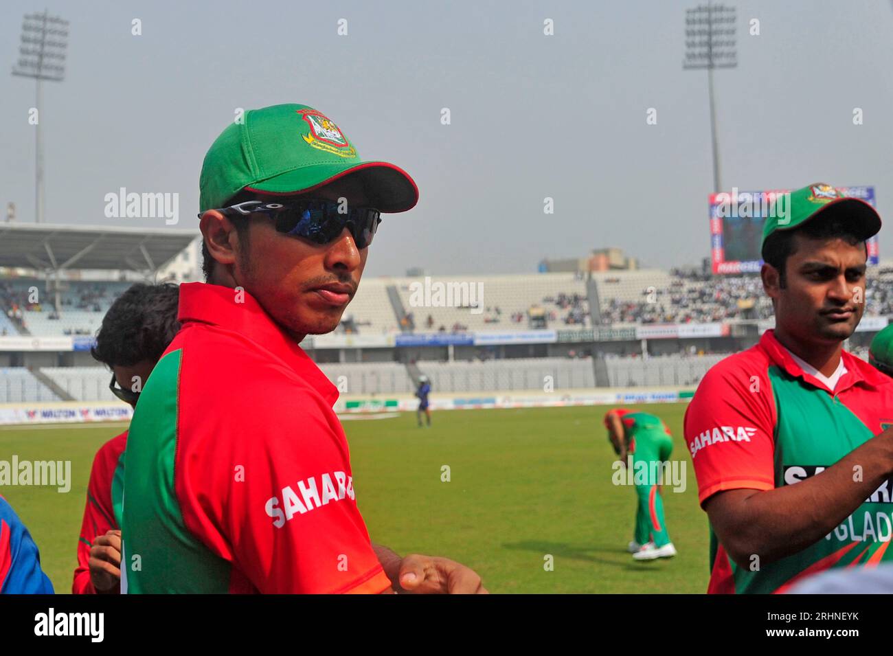 Debutant Soumya Sarkar during the Bangladesh-Zimbabwe One Day International (ODI) match at the Sher-e-Bangla National Cricket Stadium, Mirpur, Dhaka, Stock Photo