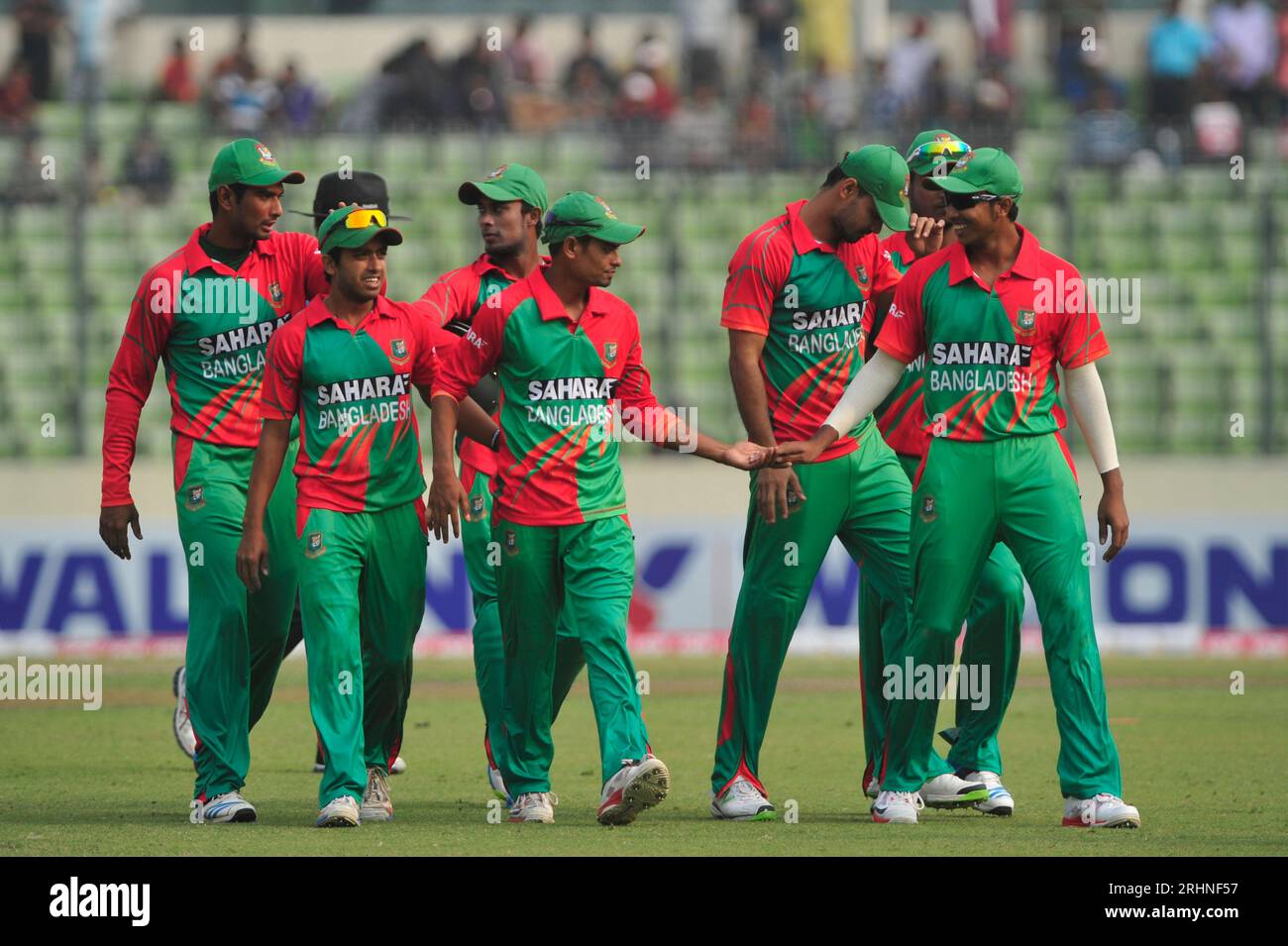 Bangladesh-Zimbabwe One Day International (ODI) match at the Sher-e-Bangla National Cricket Stadium, Mirpur, Dhaka, Bangladesh. Bangladesh won by 5 wi Stock Photo