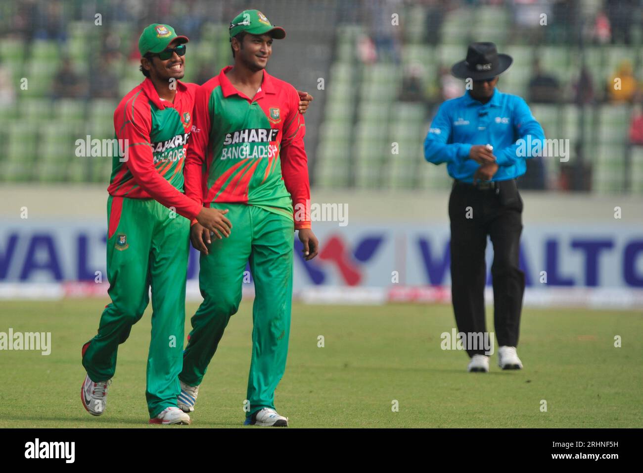 Bangladesh-Zimbabwe One Day International (ODI) match at the Sher-e-Bangla National Cricket Stadium, Mirpur, Dhaka, Bangladesh. Bangladesh won by 5 wi Stock Photo