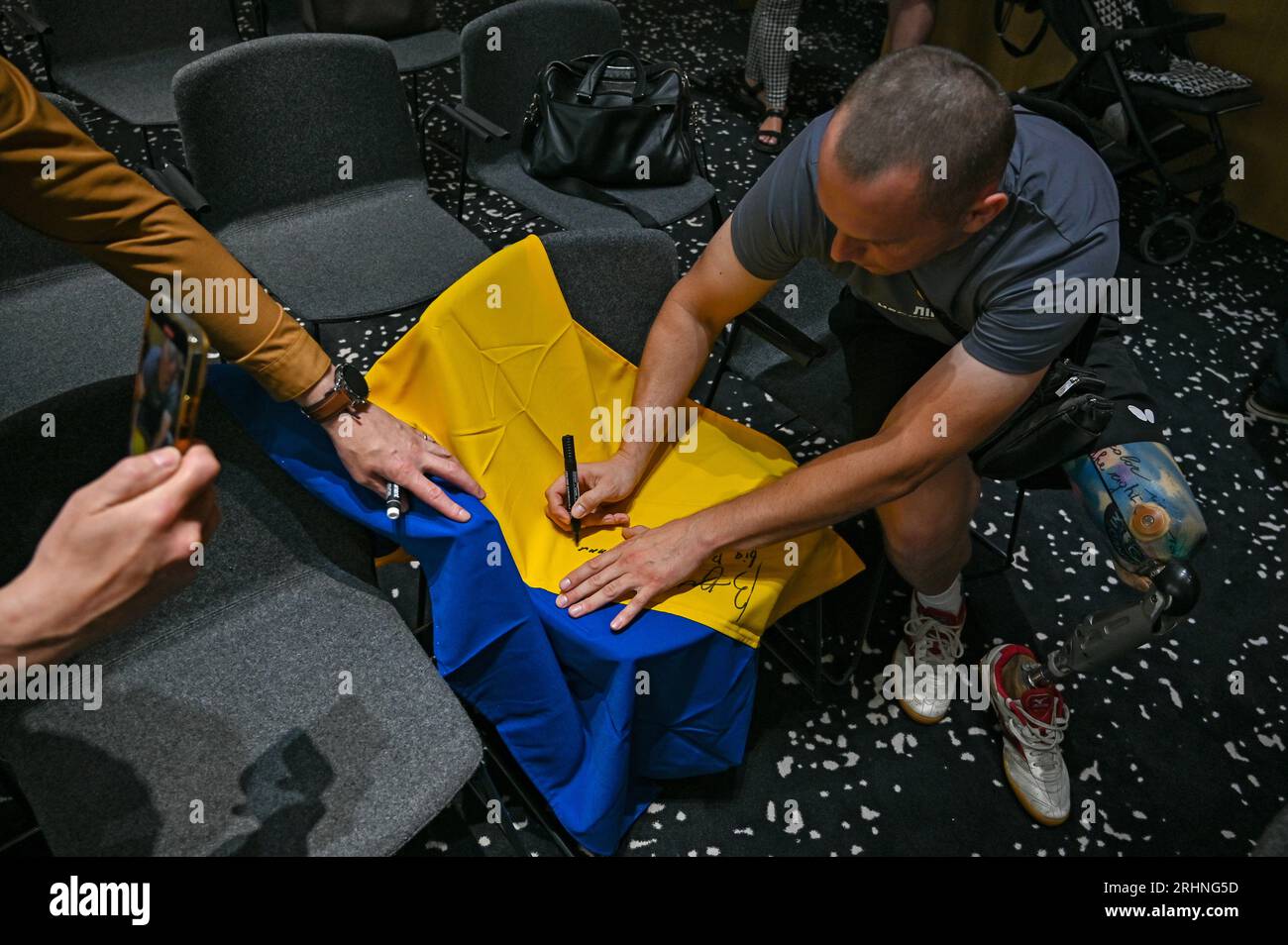 LVIV, UKRAINE AUGUST 17, 2023 Paralympic champion in table tennis