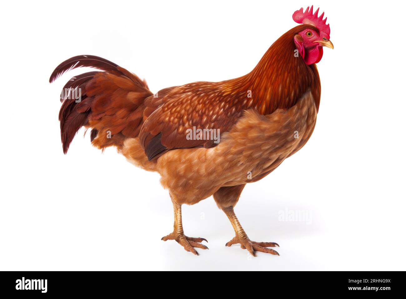 Rhode island red hen chicken cut out Rhode island red female isolated