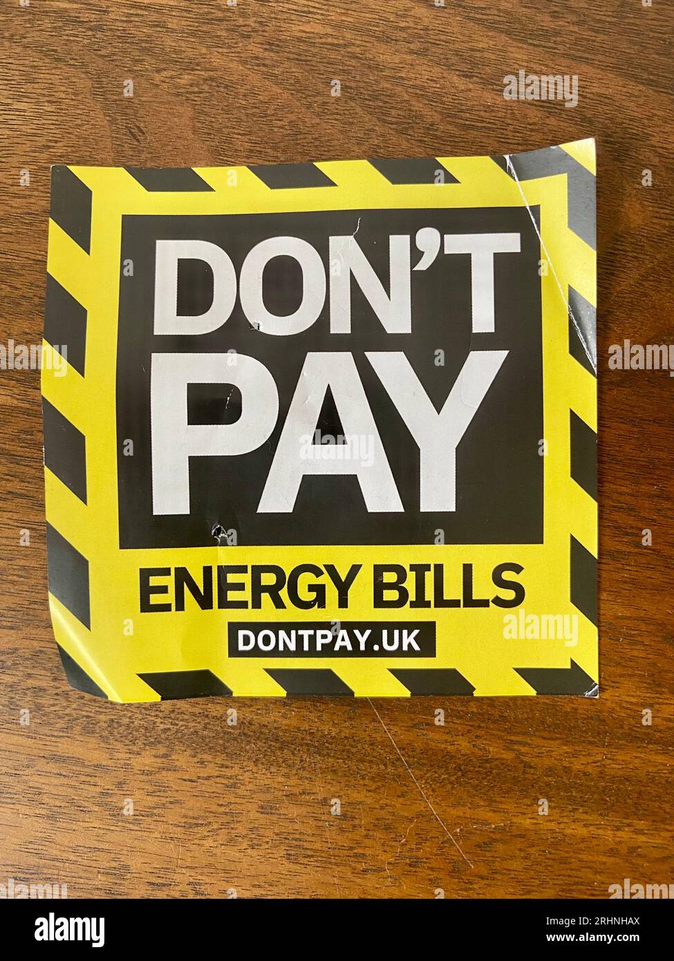 don't pay energy bills leaflet distributed in england UK Stock Photo