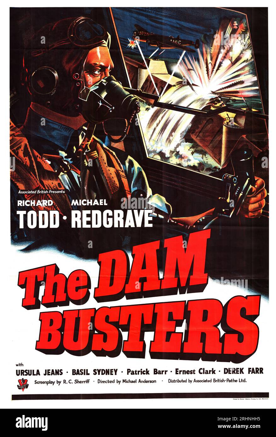 THE DAM BUSTERS Associated British-Pathe, 1955 UK One Sheet Poster Michael Redgrave Stock Photo